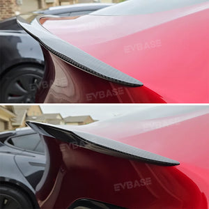 Tesla Model Y Spoiler Wing Dry Real Carbon Fiber OEM Style Inspired By Model 3 Performance Rear Splitter