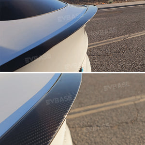 Tesla Model Y Spoiler Wing Dry Real Carbon Fiber OEM Style Inspired By Model 3 Performance Rear Splitter