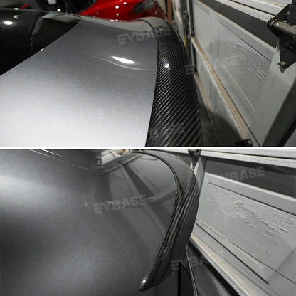 Tesla Model 3 Highland Spoiler Wing Real Carbon Fiber OEM Performance Style Rear Trunk Lid Splitter EVBASE