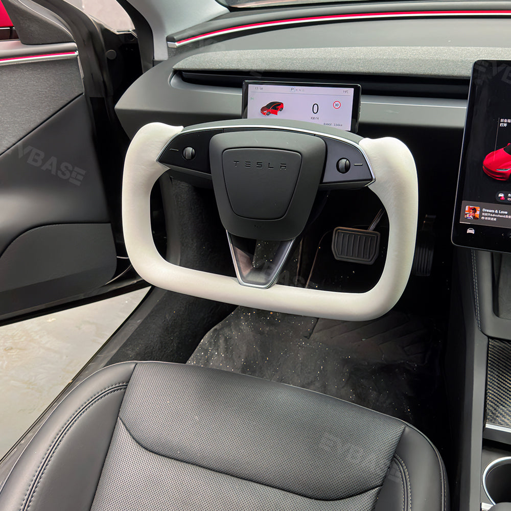 New Model 3 Highland Yoke Steering Wheel Inspired by Tesla Model X/S Yoke Style EVBASE