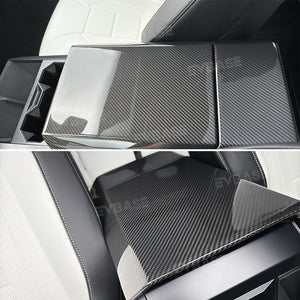 Tesla Cybertruck Armrest Box Cover Real Carbon Fiber Center Console Overlay Protection Trim