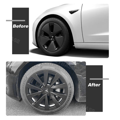 EVBASE Tesla Model 3 Wheel Covers 18inch Wheel Caps Inspired by Model 3 Sport Wheels