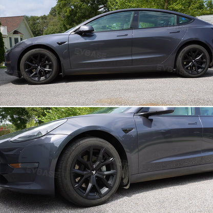 Tesla Model 3 Wheel Covers 18 Inch  ABS Sport Hubcaps Aero Wheel Caps Matte Black 4PCS