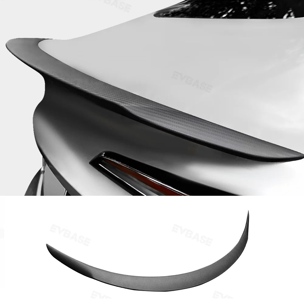 Tesla Model Y Spoiler Wing Dry Real Carbon Fiber OEM Style Inspired By Model 3 Performance Rear Splitter