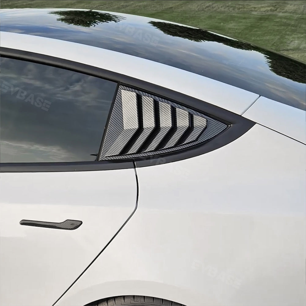 Tesla Model 3 Y Rear Side Window Louvers Air Vent Scoop Louvers Covers -  EVBASE-Premium EVu0026Tesla Accessories