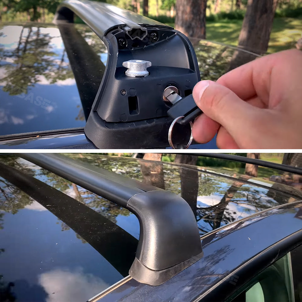 Lockable Cross Bar fits for Tesla Model 3 Y Roof Rack Carrier Rails Exterior Accessories 2PCS