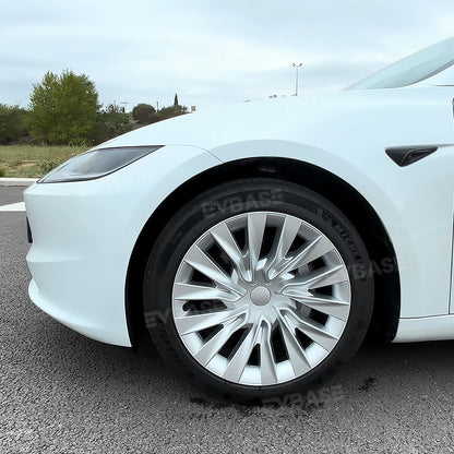 Tesla Model 3 Highland Wheel Covers 18 Inch Hubcaps Sport Wheel Caps Rim Covers 4PCS Nova Style Silver & Black