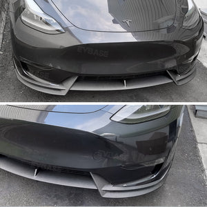 EVBASE Tesla Model Y Front Bumper Lip Fascia Front Lip Spoiler ABS Sport Body Kit Front Apron