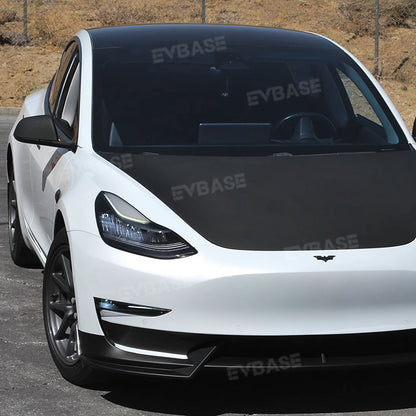 Tesla Model 3 Y Front Bumper Lip ABS Body Kit V Style Splitter Spoiler (Matte Black)