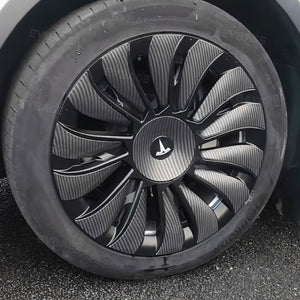 Model Y Überturbine Wheels Covers 19inch Carbon Fiber Texture for Tesla Gemini Wheels Exterior Accessories