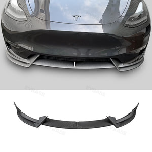 EVBASE Tesla Model Y Front Bumper Lip Fascia Front Lip Spoiler ABS Sport Body Kit Front Apron Model 3