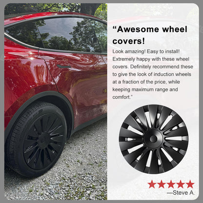 Tesla Wheel Covers Model Y Induction Wheel Caps for 19 inch Gemini Wheels 4PCS Matte Model Y Accessories