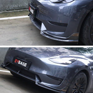 EVBASE Tesla Model Y Front Bumper Lip Fascia Front Lip Spoiler ABS Sport Body Kit Front Apron