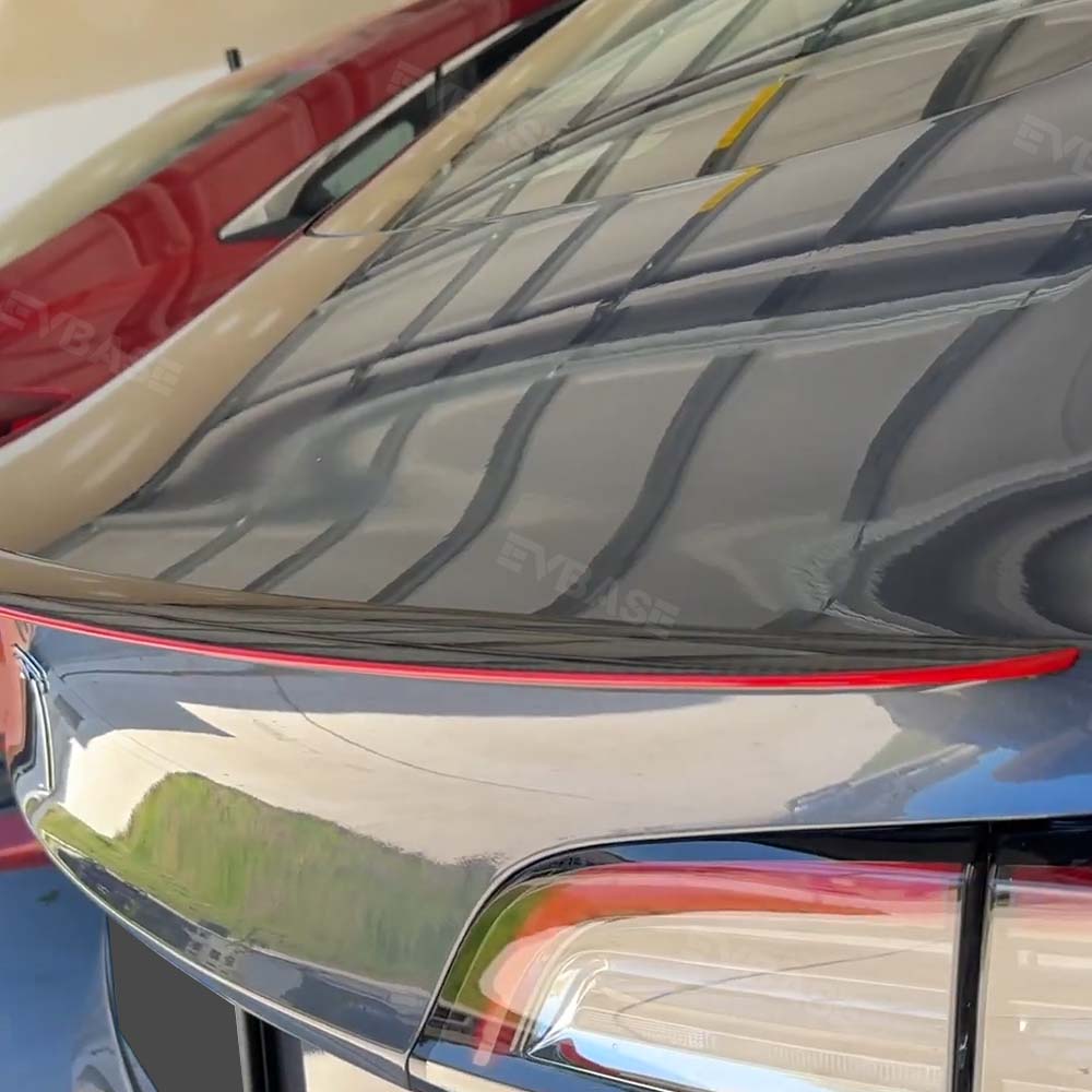 2023 Nuevo alerón rojo Tesla Modelo de fibra de carbono Y 3 Spoiler de fibra de carbono real