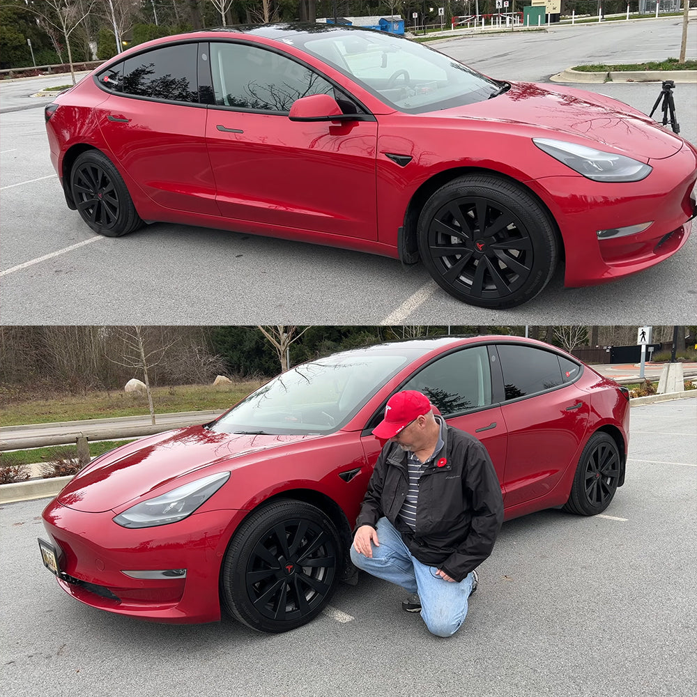 EVBASE Tesla Model 3 Wheel Covers 18inch Wheel Caps Inspired by Model 3 Sport Wheels