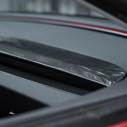 Model 3 Highland Real Carbon Fiber Dashboard Replacement Panel Tesla Interior Trim Cover EVBASE