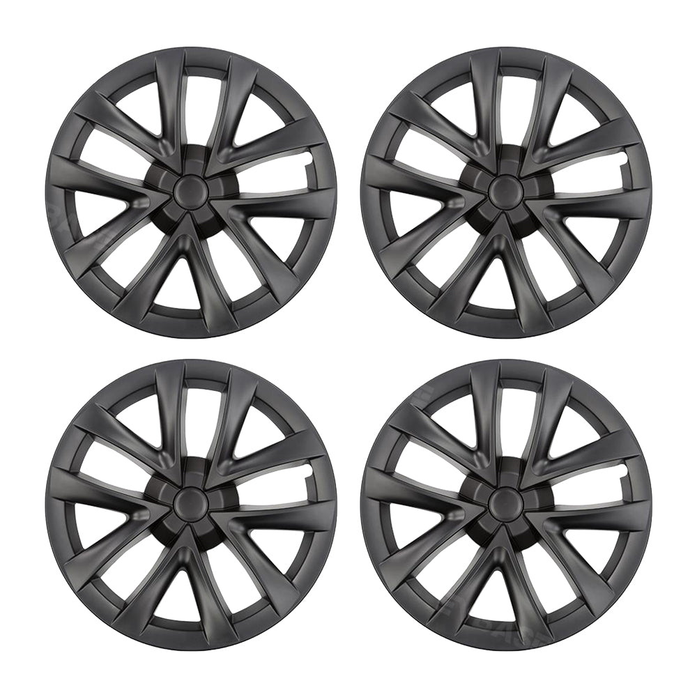 EVBASE Model 3 18inch Arachnid Wheel Covers Replacement Wheel Cap 2017-2023 Model 3 Matte 4PCS