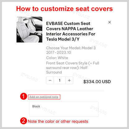 Custom Seat Covers Luxury NAPPA Litchi Vegan Leather Breathable Cushion For Tesla Model Y 3