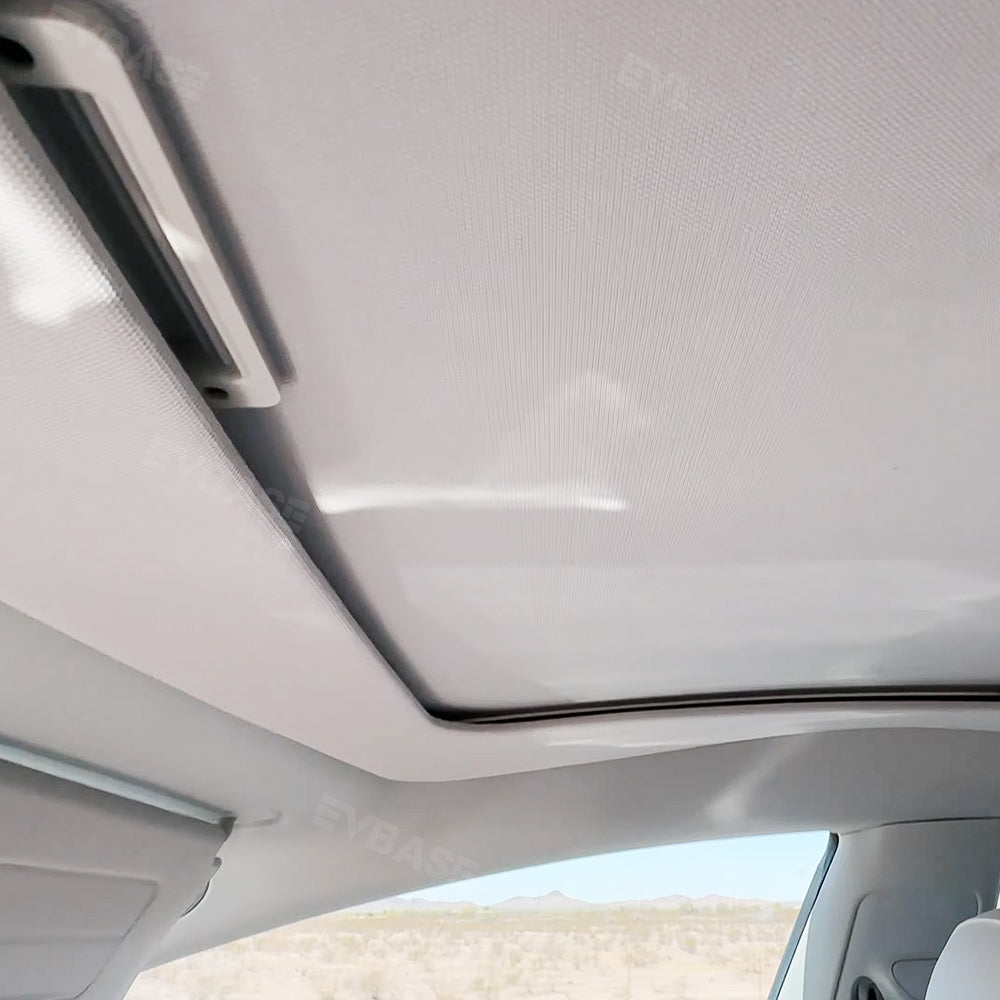 Tesla Model 3/Y Retractable Sunshade Glass Roof Sunshade with Roll Fabric style