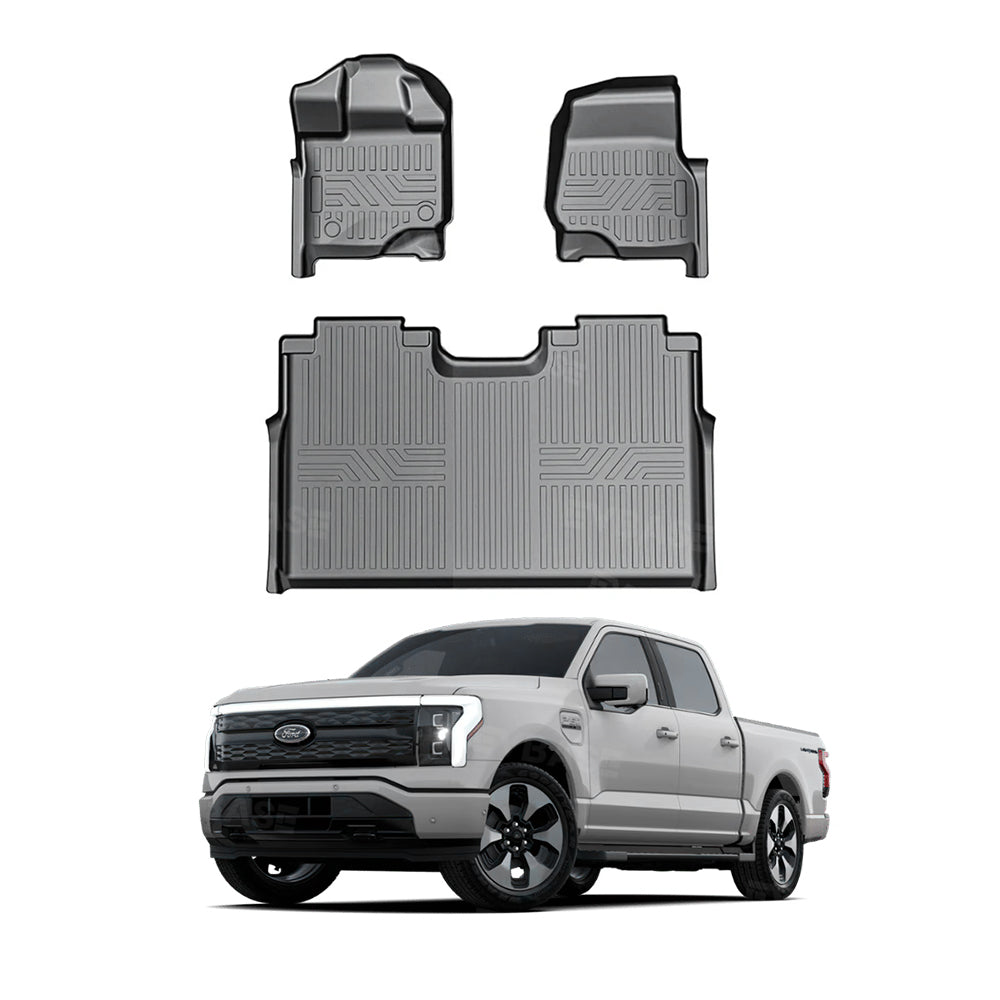 Ford F150 Lightning Floor Mats TPE All Weather Protection Interior Liners 3PCS