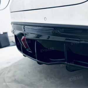 Tesla Model 3 Y Rear Diffuser Bumper Lip ABS Spoiler Splitter Guard Protector With LED Lights