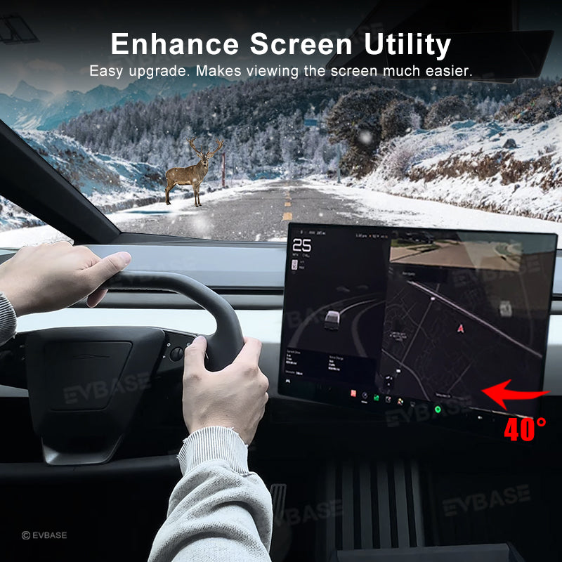 Tesla Cybertruck Screen Swivel Mount Center Console Aluminium Alloy Screen Tilt Rotating Holder EVBASE