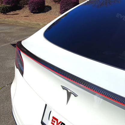 2023 Nuovo spoiler rosso Tesla in fibra di carbonio modello Y 3 spoiler in fibra di carbonio reale