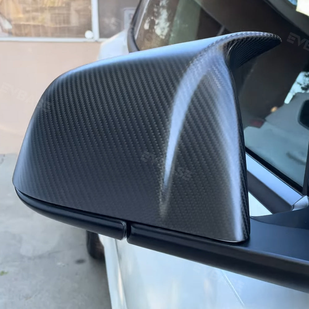 Tesla Model 3 Y Side Rearview Mirror Covers Real Carbon Fiber Cover Model 3 Y Exterior Accessories|EVBASE