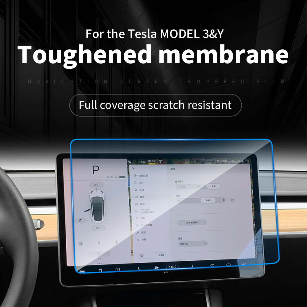 EVBASE Tesla Protector de pantalla para el modelo 3 y Protector de pantalla Tesla de vidrio templado