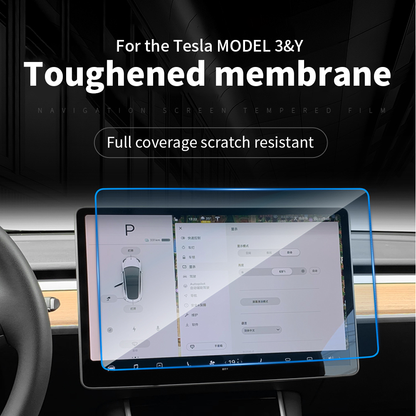 EVBASE Tesla Protector de pantalla para el modelo 3 y Protector de pantalla Tesla de vidrio templado