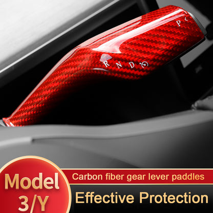 EVbase Model Y Model 3 Carbon Fiber Column Gear Shift Cover Tesla Steering Lever Cover Real Carbon Fiber