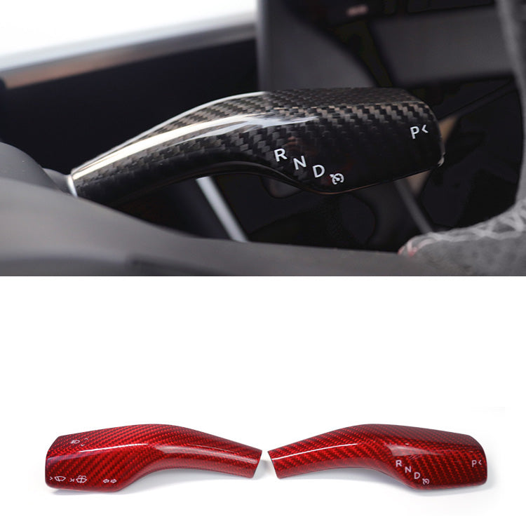 EVbase Model Y Model 3 Carbon Fiber Column Gear Shift Cover Tesla Steering Lever Cover Real Carbon Fiber