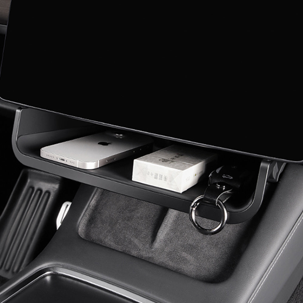 EVBASE Tesla Model 3 Y Center Console Organizzatore Vassoio Magnetico Sotto lo Schermo Scatola