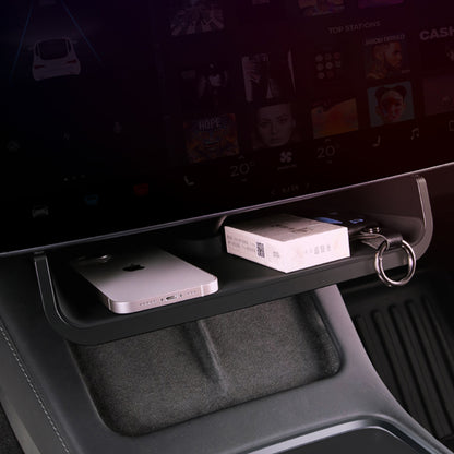 EVBASE Tesla Model 3 Y Center Console Organizer Bandeja magnética debajo de la pantalla Caja de almacenamiento