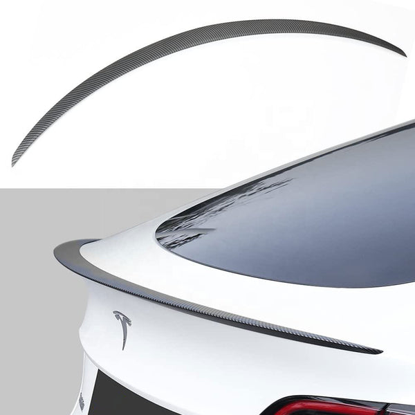 Carbon Fiber Tesla Spoiler Model Y 3 Real Carbon Fiber Spoiler Wing - EVBASE -Premium EV&Tesla Accessories