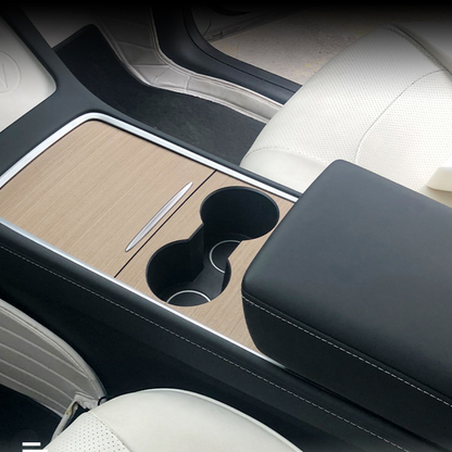 EVBASE Model 3 Y Center Console Wood Grain Protector Sticker