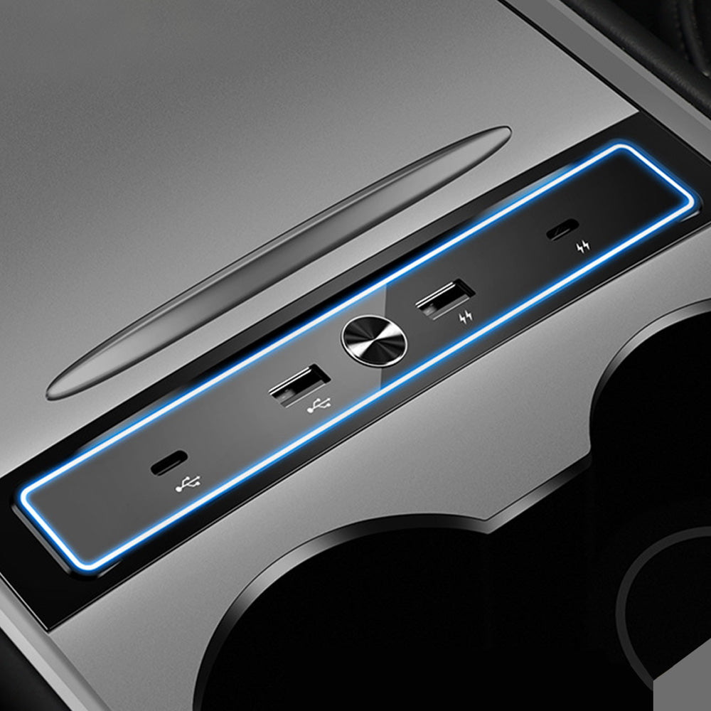 KEHUASHINA Tesla 2021 2022 USB Hub for Model 3/Y, 4-in-1 USB Hub