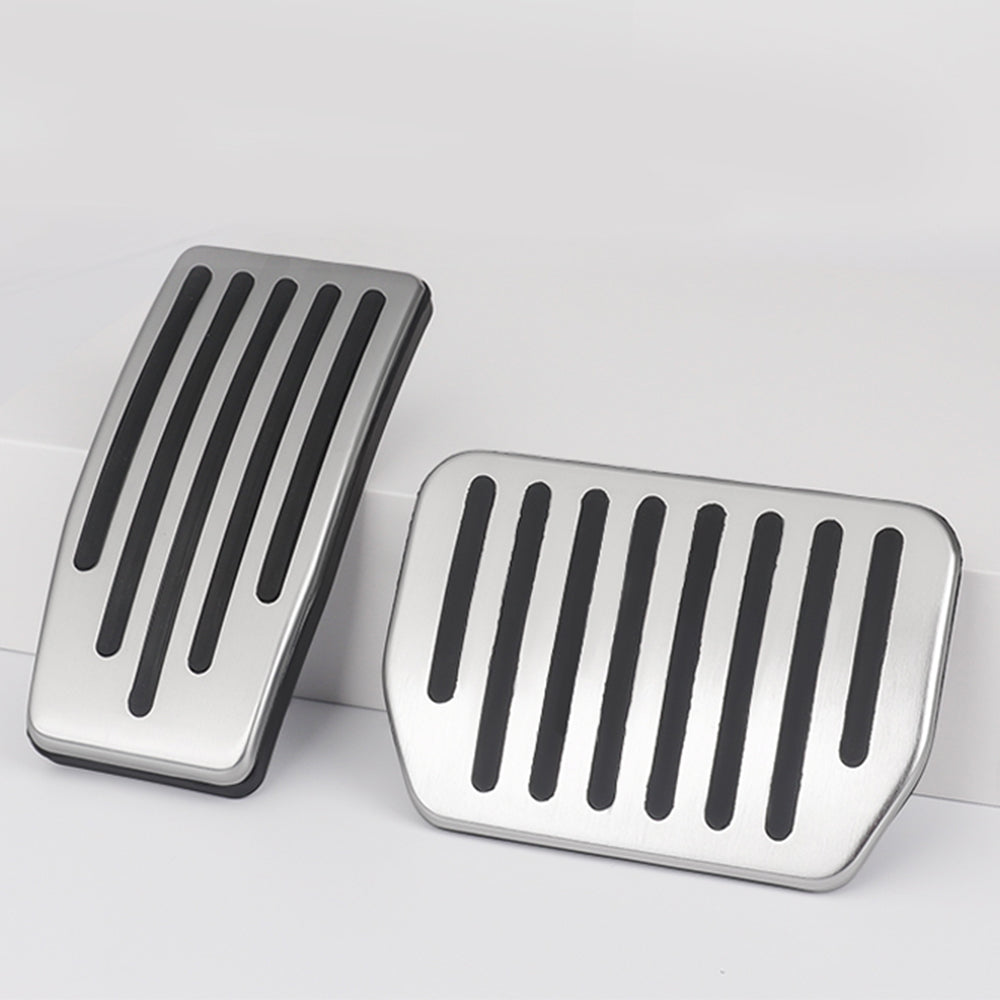 EVBASE Tesla Model Y Juniper Non-Slip Foot Pedals Pads Silver Brake Pedal Covers Tesla Accessories