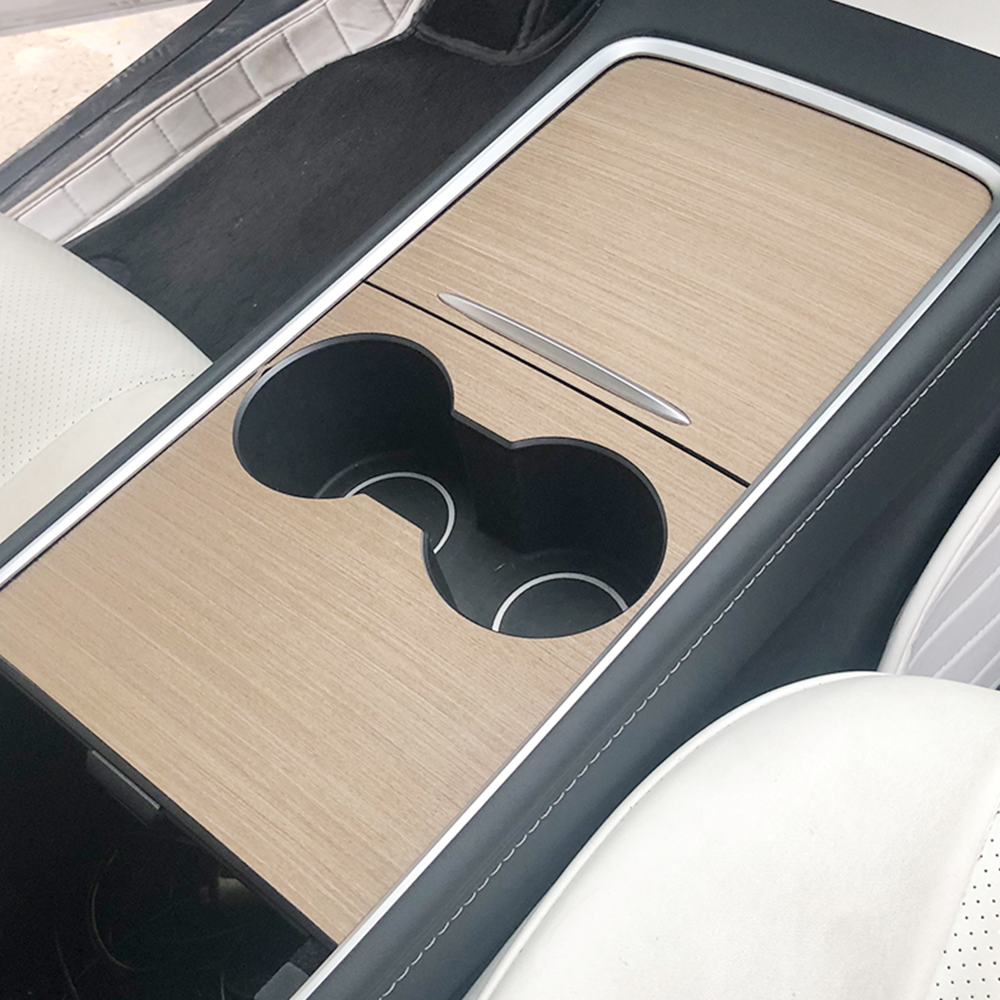 EVBASE Model 3 Y Center Console in Legno Grano di Protezione Adesivo