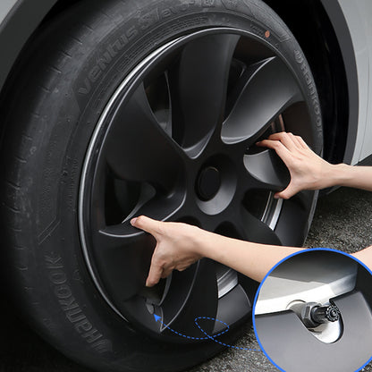 EVBASE Tesla Model Y Coprimozzo Copriruota a induzione da 19 pollici Opaco 4 pezzi per accessori Tesla Model Y