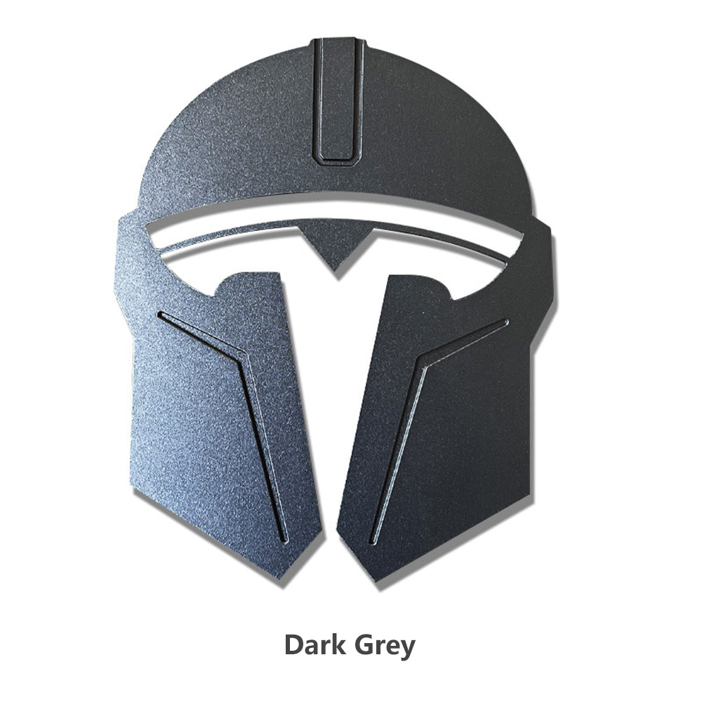 Tesla Logo Mandalorian Logo Grey With Superhero Graphics