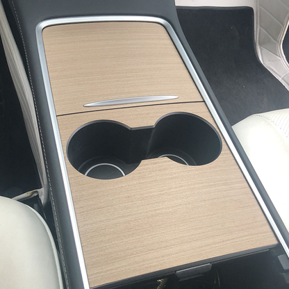 EVBASE Model 3 Y Center Console Wood Grain Protector Sticker