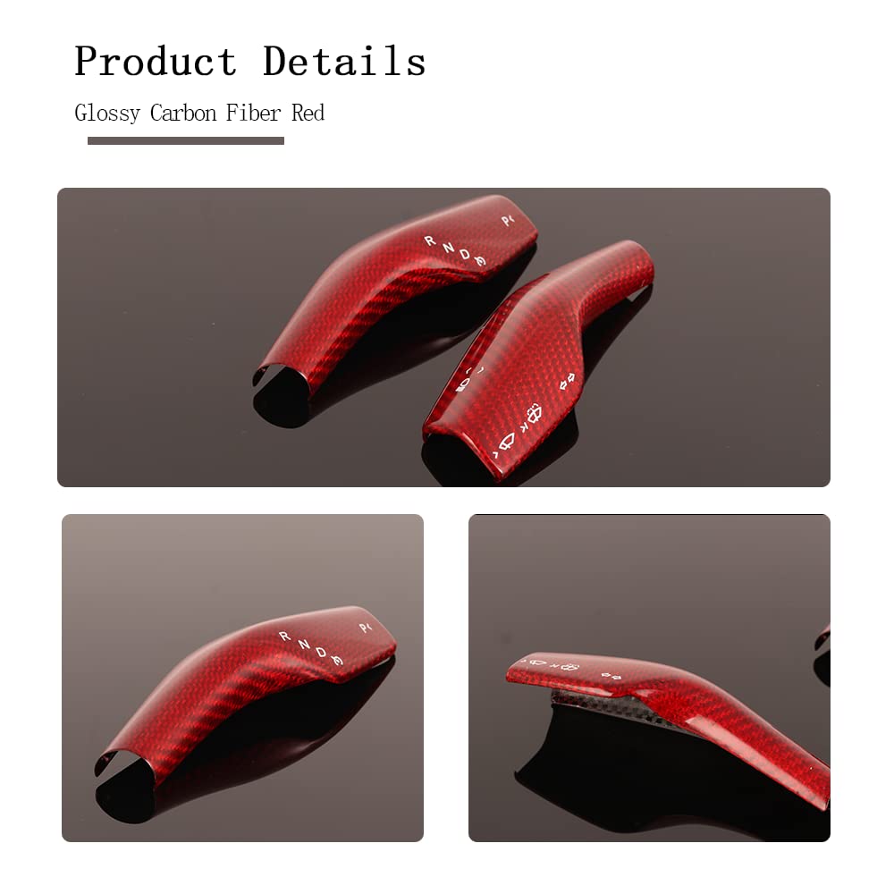 EVbase Model Y Model 3 Carbon Fiber Column Gear Shift Cover Tesla Steering Lever Cover Real Carbon Fiber