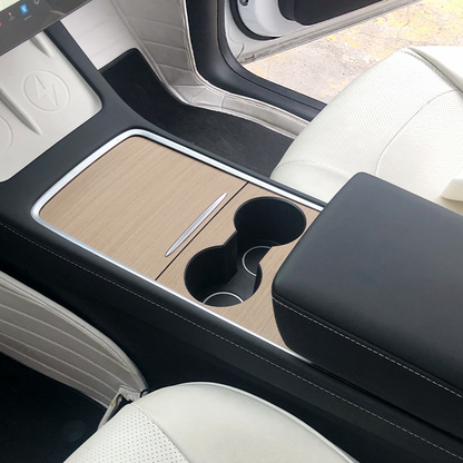 EVBASE Model 3 Y Center Console Wood Grain Protector Sticker