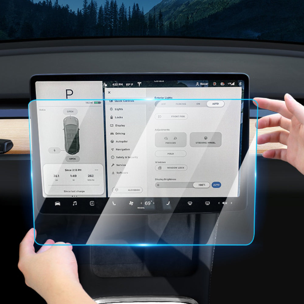 EVBASE Tesla Protector de pantalla para el modelo 3 y Protector de pantalla Tesla de vidrio templado