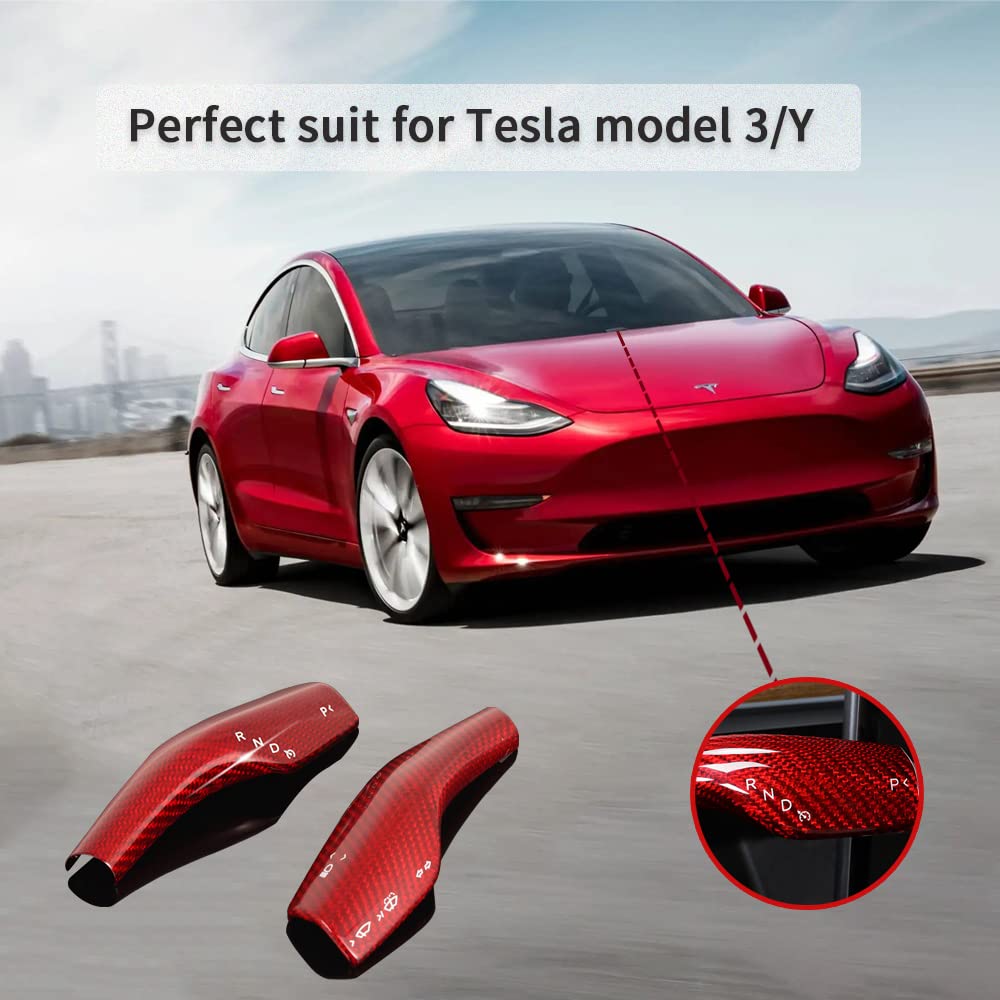 EVbase Model Y Model 3 Carbon Fiber Column Gear Shift Cover Tesla