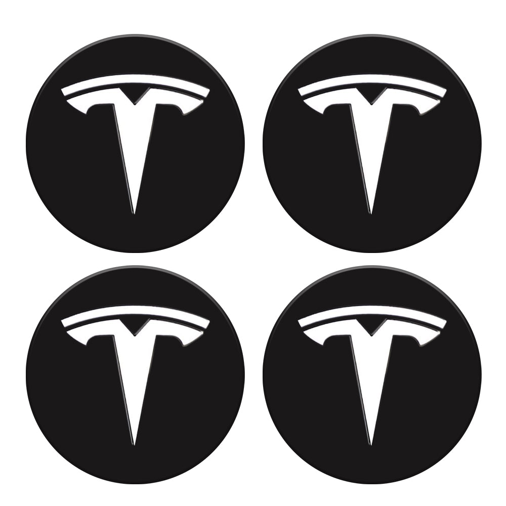 Tesla Logo Model 3 Y Wheel Hub Caps Center Cover Logo 4PCS