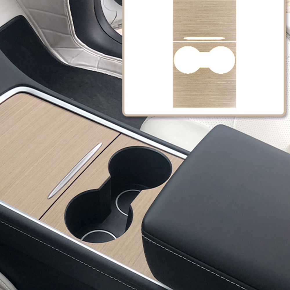 EVBASE Model 3 Y Center Console Wood Grain Protector Sticker