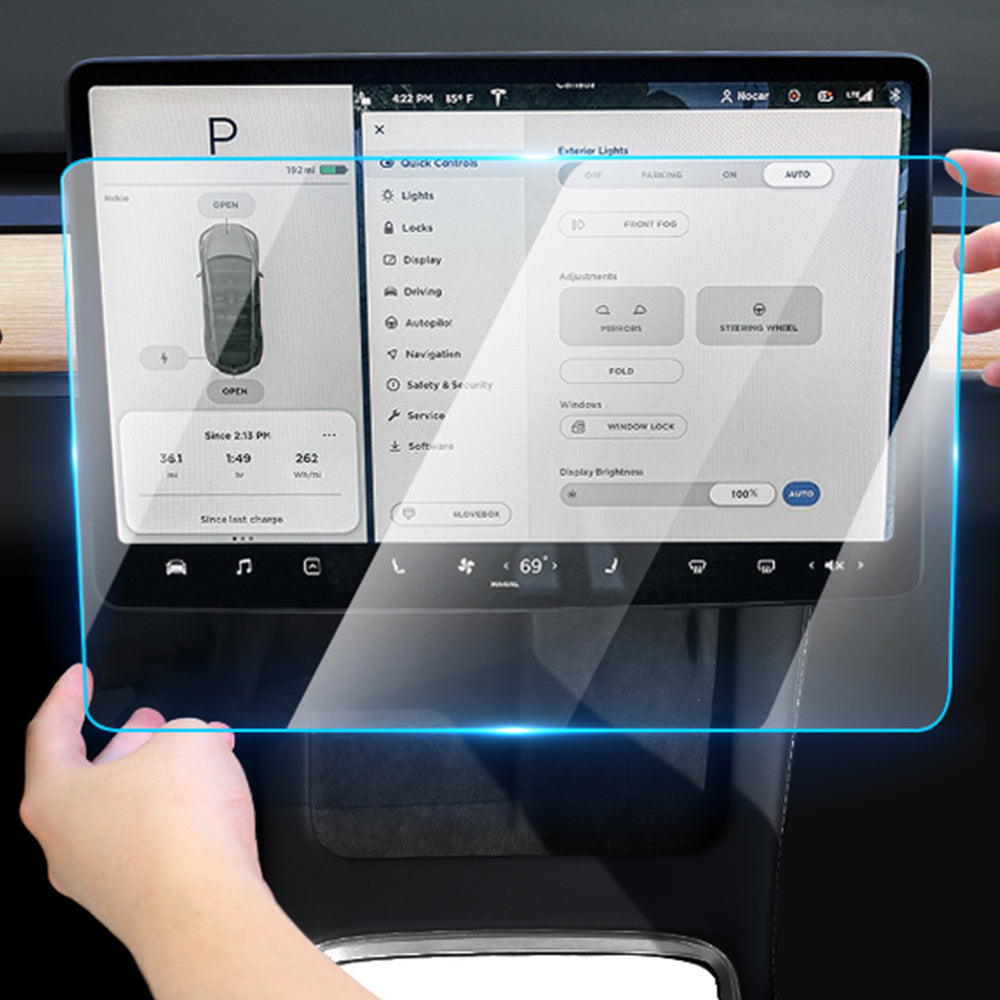 EVBASE Tesla Protector de pantalla para el modelo 3 y Protector de pantalla Tesla de vidrio templado
