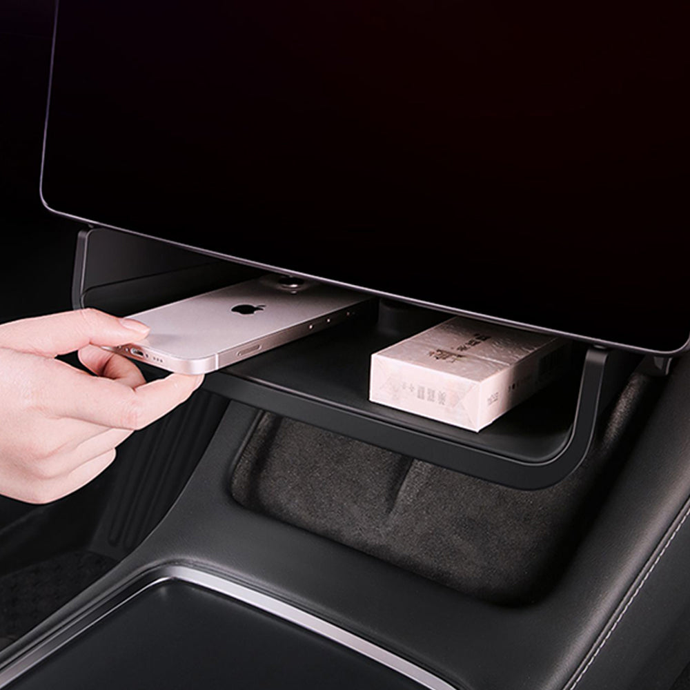 EVBASE Tesla Model 3 Y Center Console Organizzatore Vassoio Magnetico Sotto lo Schermo Scatola